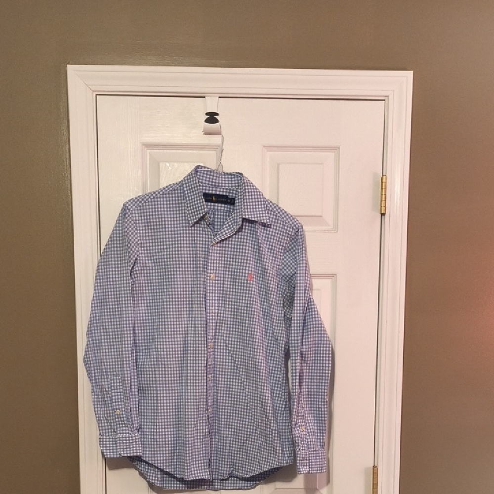 Men's Blue And White Shirt